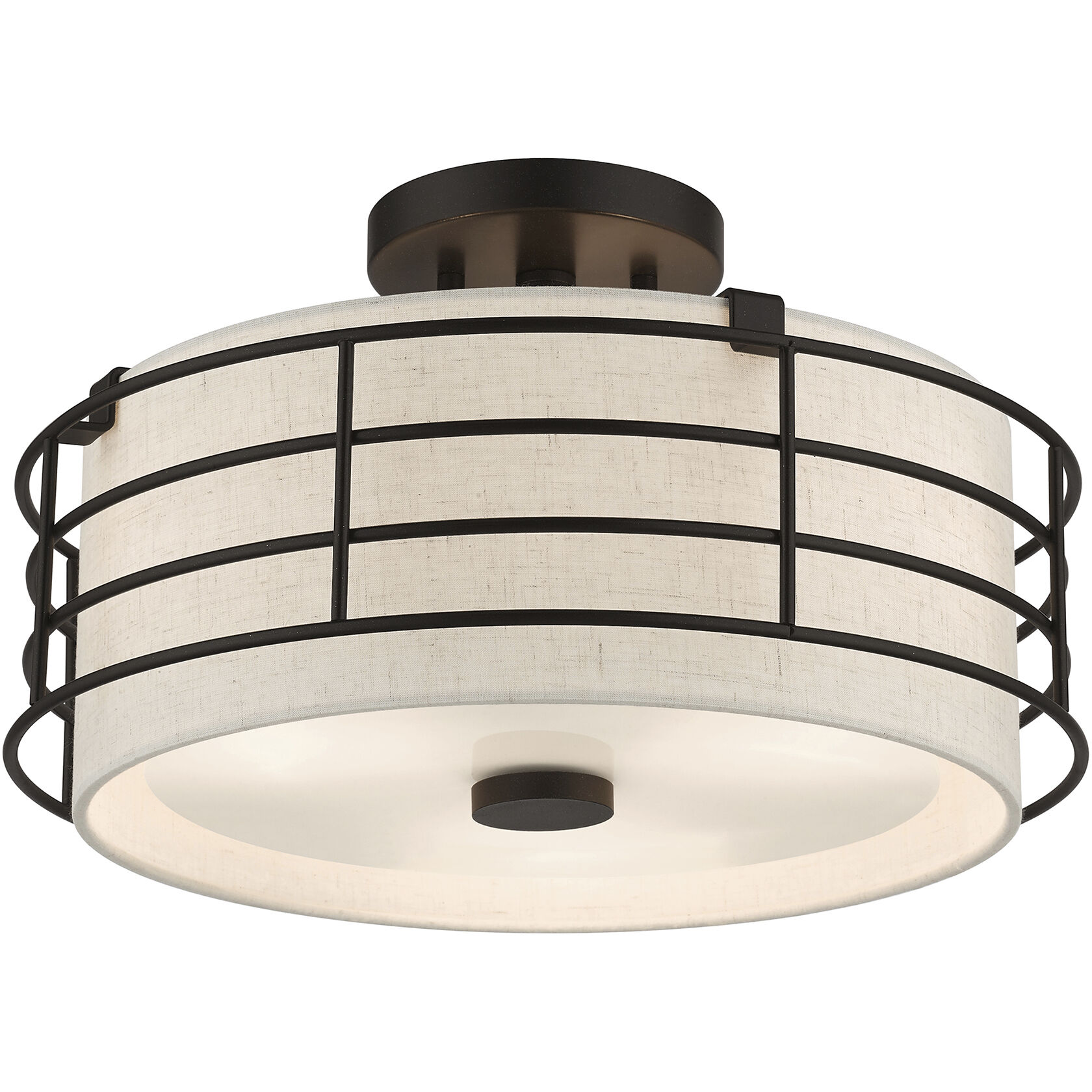 Blanchard 3 Light 15 inch English Bronze Semi Flush Mount Ceiling Light, Large