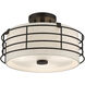 Blanchard 3 Light 15 inch English Bronze Semi Flush Mount Ceiling Light, Large