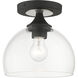 Glendon 1 Light 8.25 inch Black with Brushed Nickel Finish Accents Semi-Flush Ceiling Light in Black with Brushed Nickel Accent
