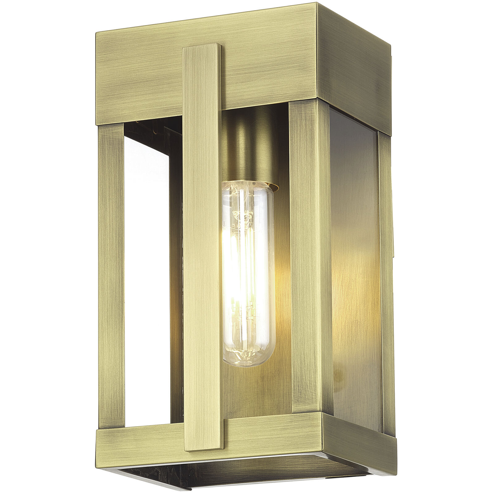 Berksford 1 Light 9 inch Antique Brass Outdoor Wall Lantern