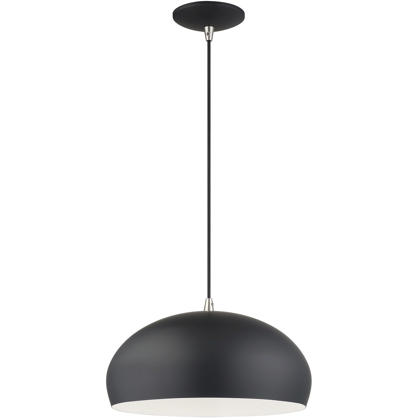 Domma 1 Light 14 inch Black with Brushed Nickel Accents Pendant Ceiling Light