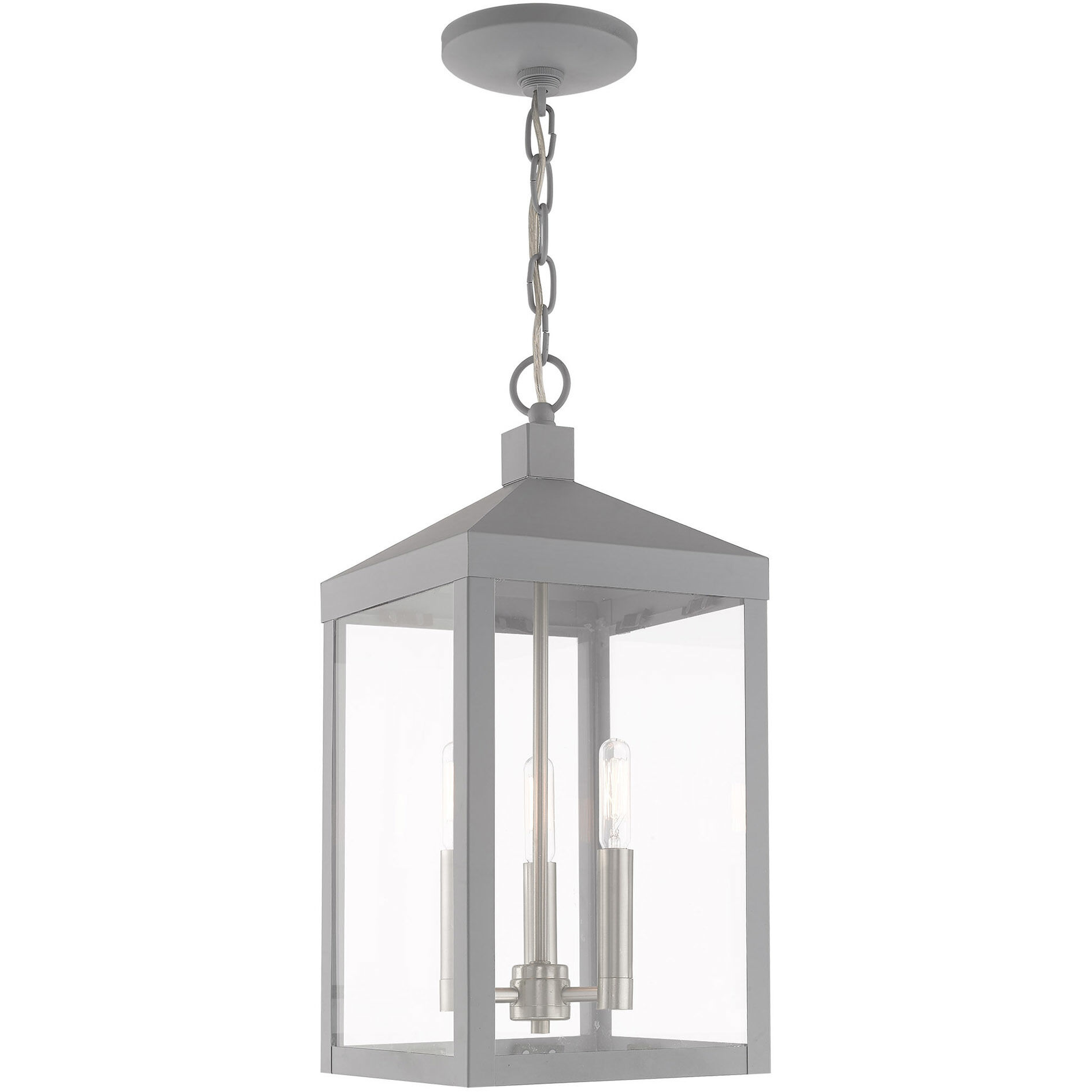 Nyack 3 Light 8.25 inch Nordic Gray Outdoor Pendant Lantern