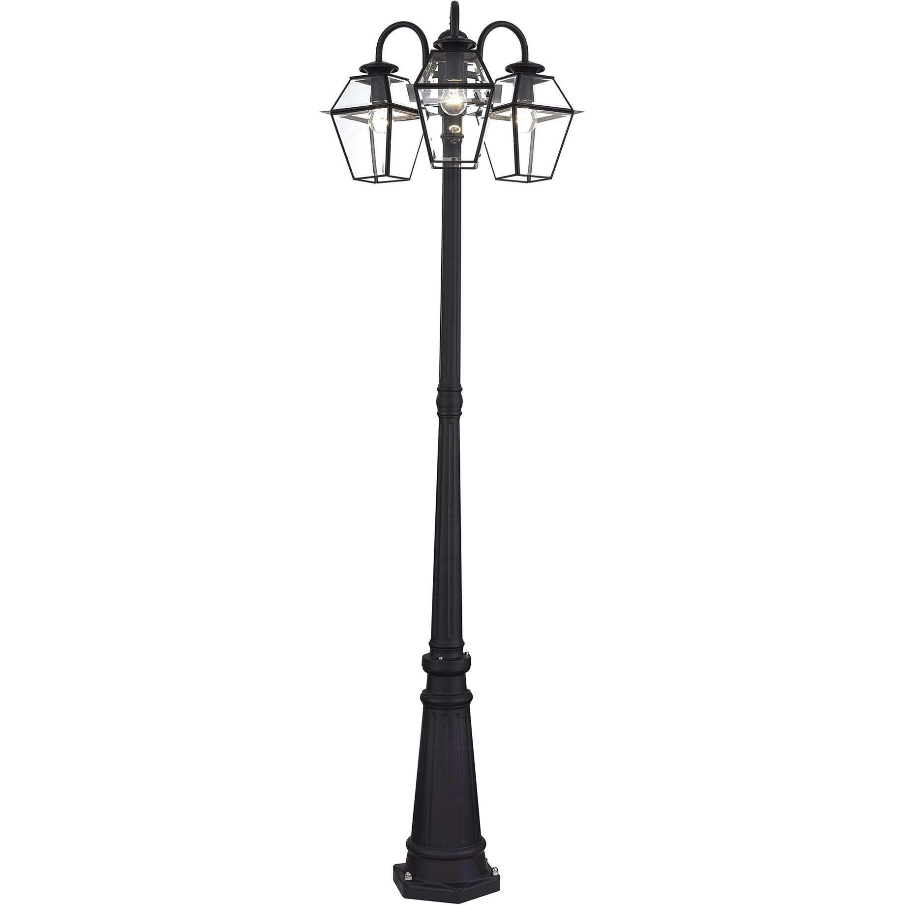 Westover 3 Light 80.13 inch Black Outdoor 3 Head Post Light