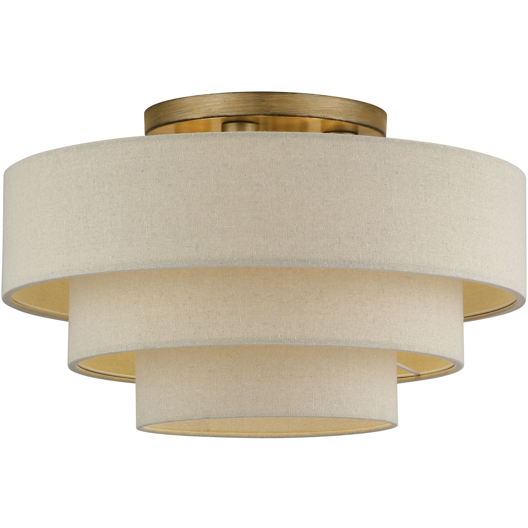 Bellingham 4 Light 21 inch Antique Gold Leaf Semi Flush Mount Ceiling Light, Extra Large