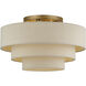 Bellingham 4 Light 21 inch Antique Gold Leaf Semi Flush Mount Ceiling Light, Extra Large