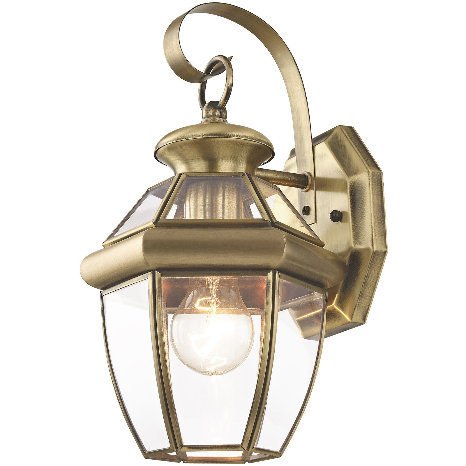 Monterey 1 Light 13 inch Antique Brass Outdoor Wall Lantern