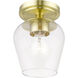Willow 1 Light 5.75 inch Satin Brass Flush Mount Ceiling Light