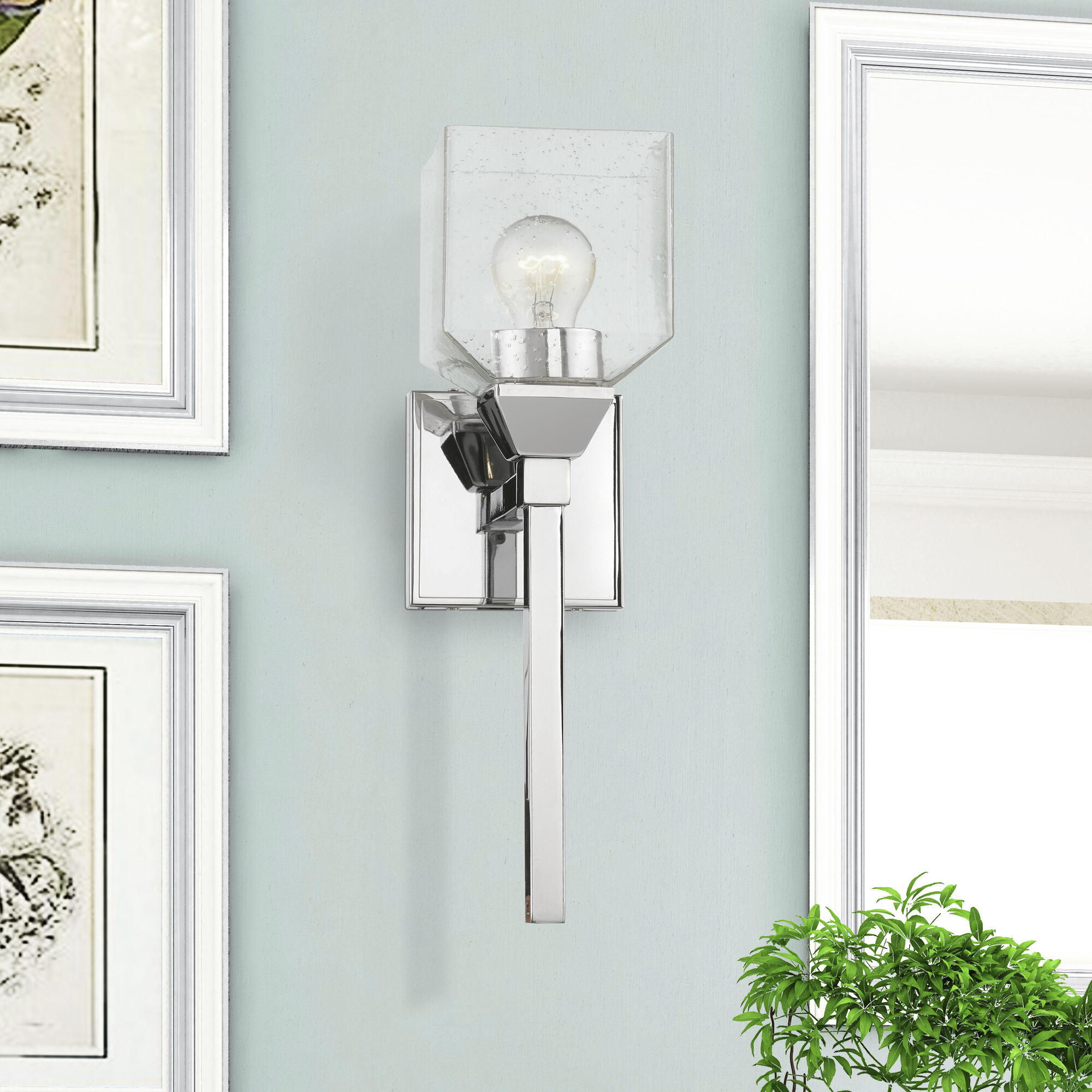 Aragon 1 Light 5 inch Polished Chrome Vanity Sconce Wall Light