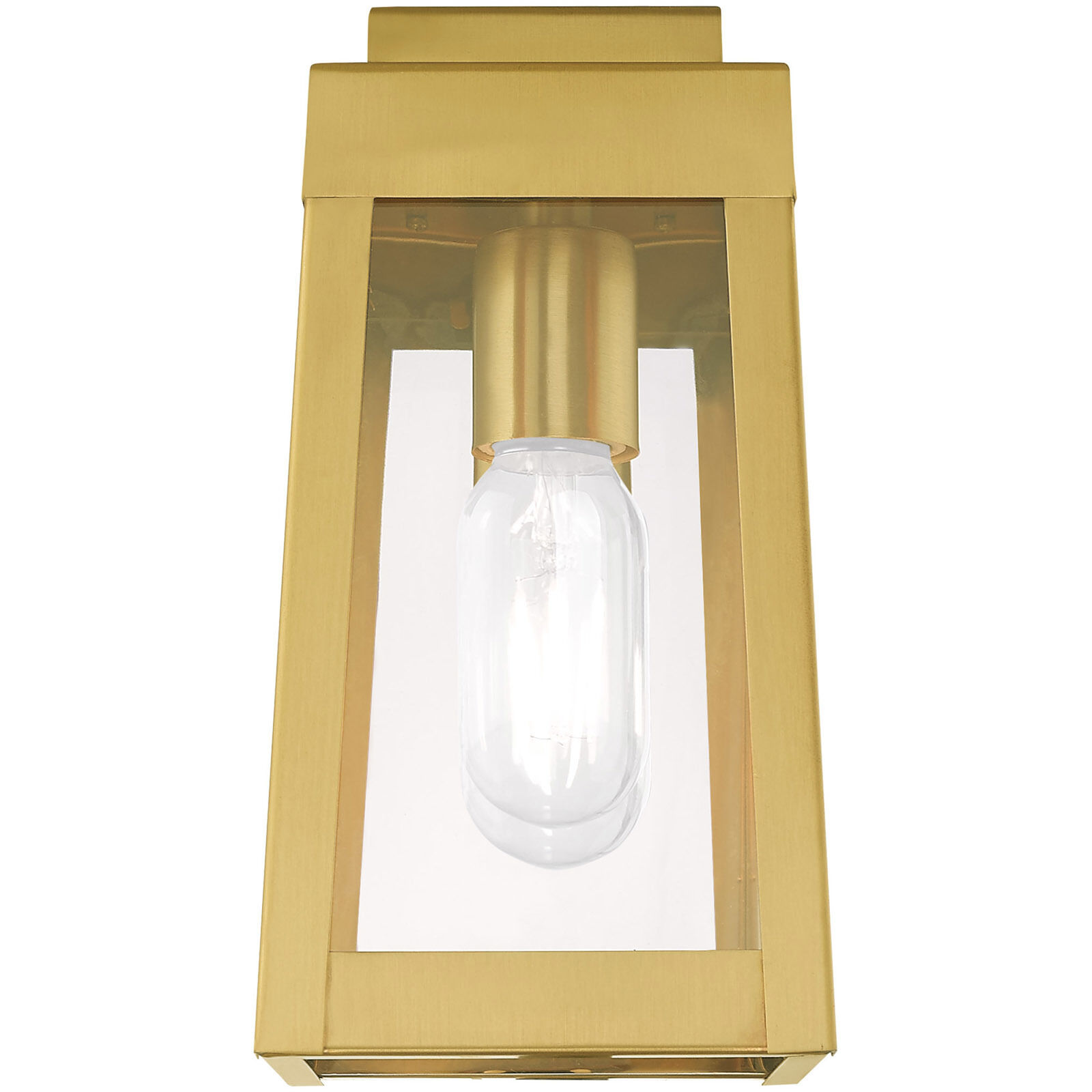 Oslo 1 Light 10 inch Satin Brass Outdoor Wall Lantern