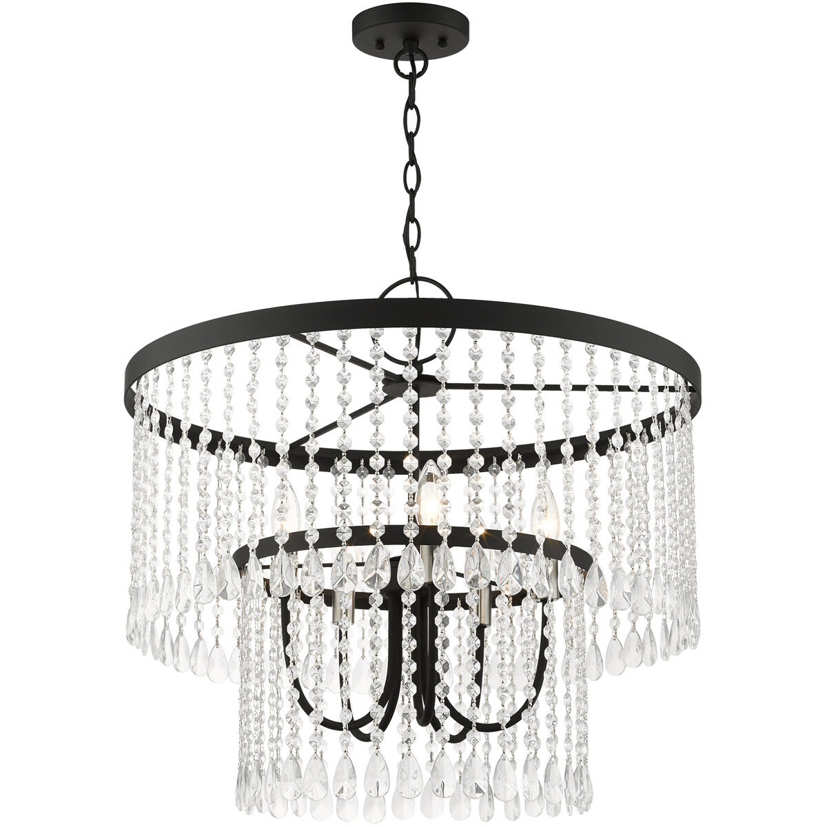 Elizabeth 5 Light 24 inch Black Pendant Chandelier Ceiling Light