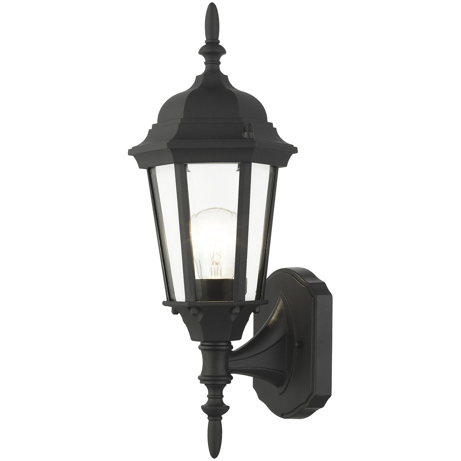 Hamilton 1 Light 17 inch Textured Black Outdoor Wall Lantern 