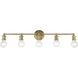 Lansdale 5 Light 33.88 inch Antique Brass ADA Large Vanity Sconce Wall Light, Large