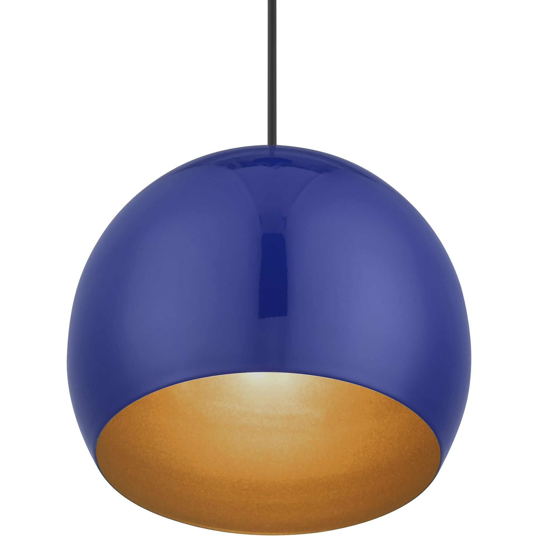 Piedmont 1 Light 10 inch Shiny Cobalt Blue with Polished Chrome Accents Pendant Ceiling Light