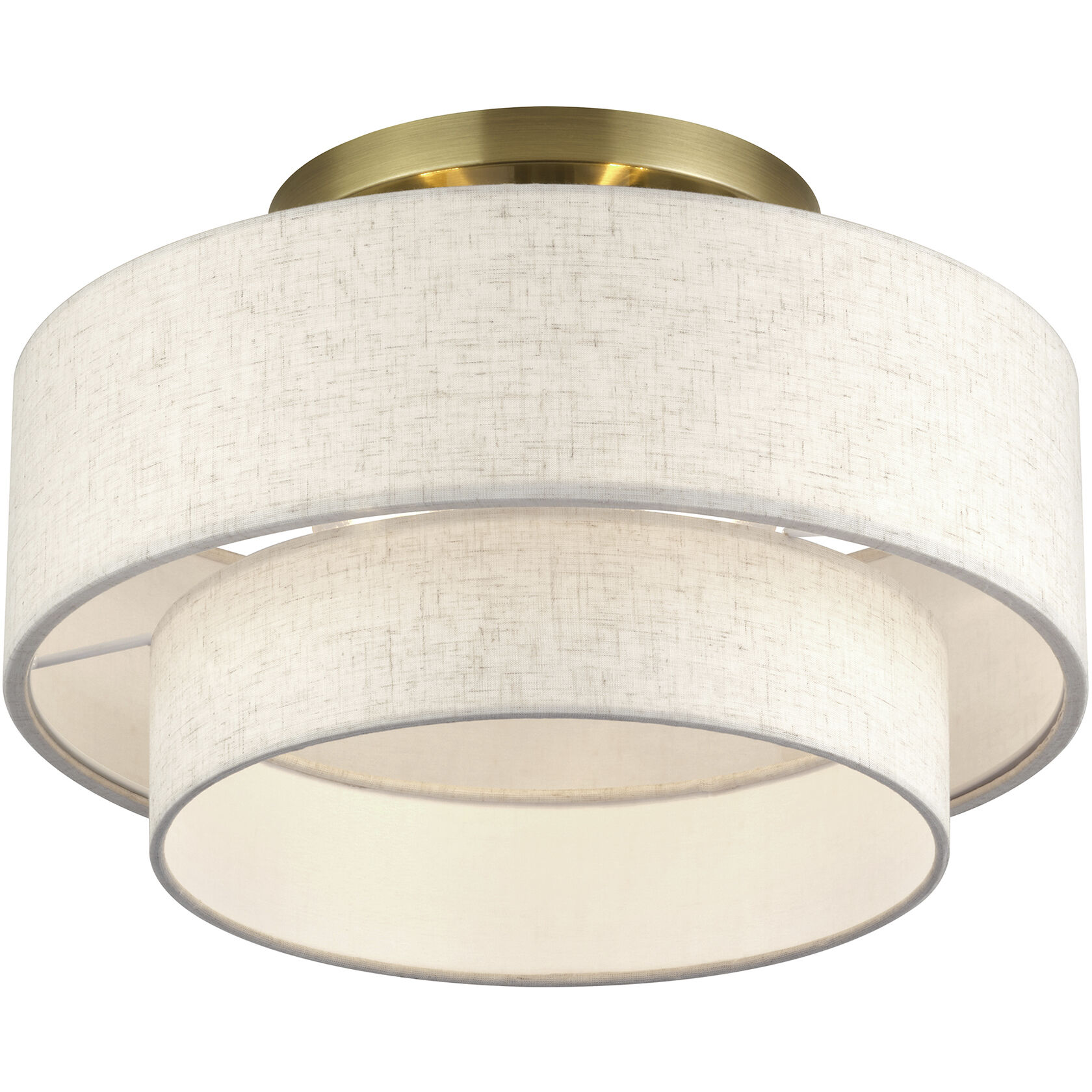 Manorwood 3 Light 15 inch Antique Brass Semi Flush Mount Ceiling Light, Large