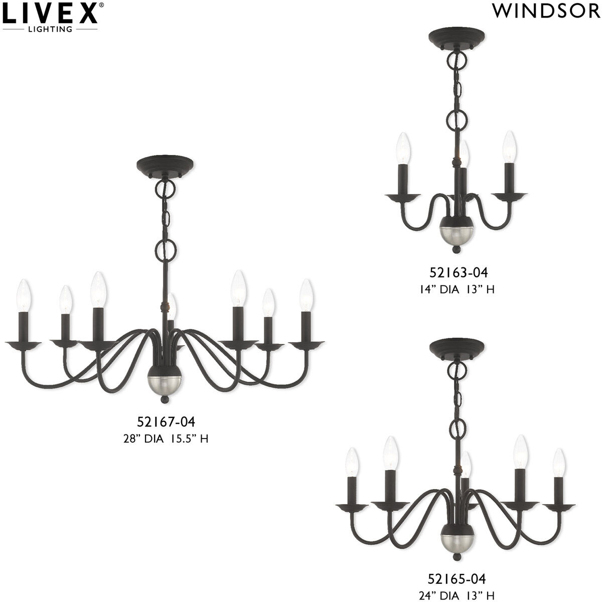 Windsor 7 Light 28 inch Black Chandelier Ceiling Light