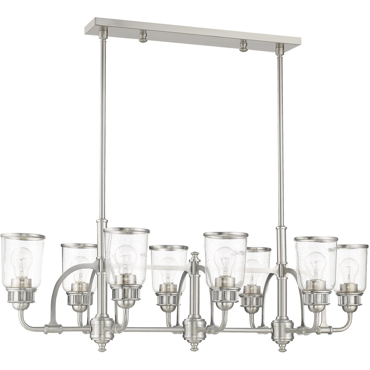 Lawrenceville 8 Light 40 inch Brushed Nickel Linear Chandelier Ceiling Light