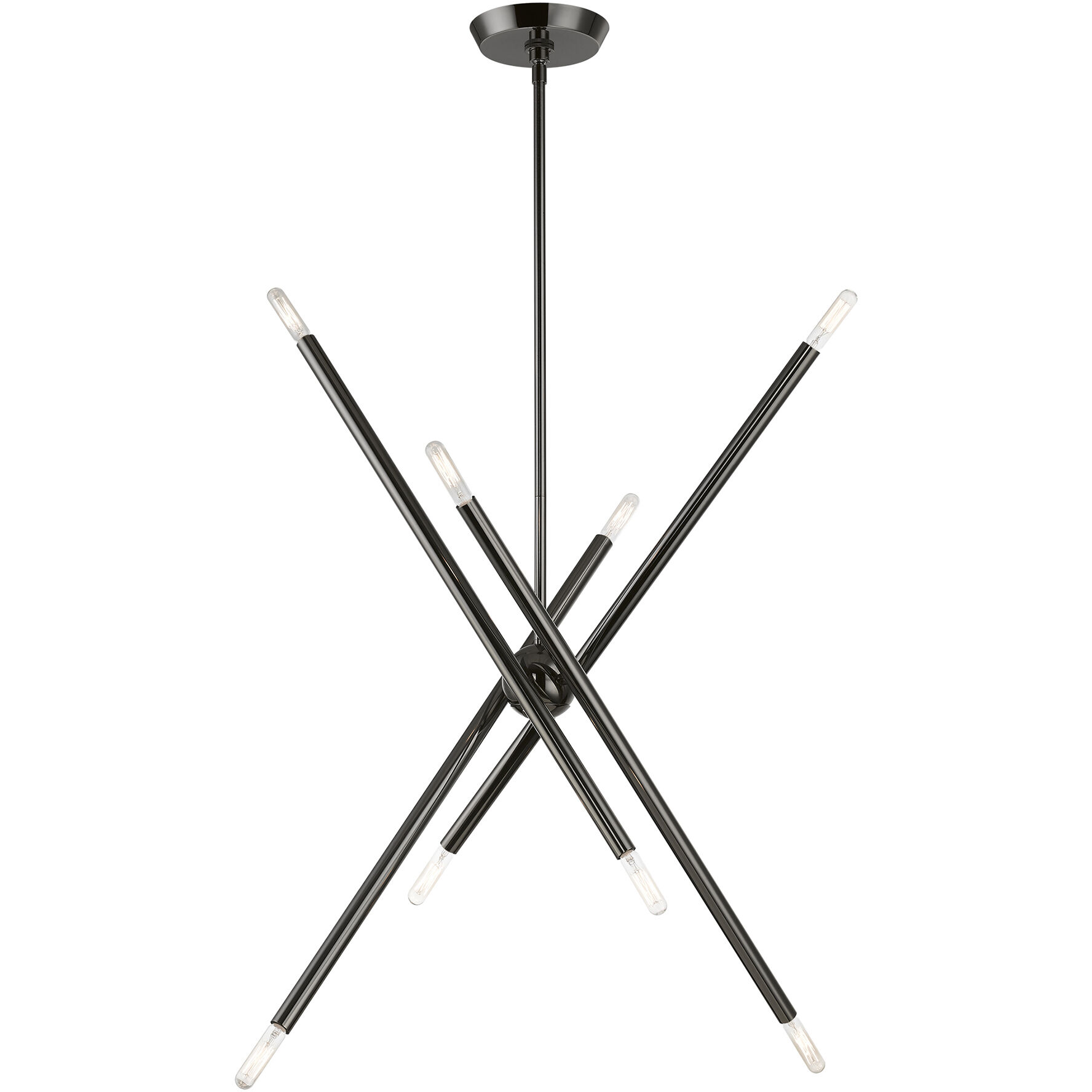 Soho 8 Light 32 inch Black Chrome Linear Chandelier Ceiling Light