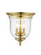 Legacy 3 Light 11.5 inch Polished Brass Flush Mount Ceiling Light