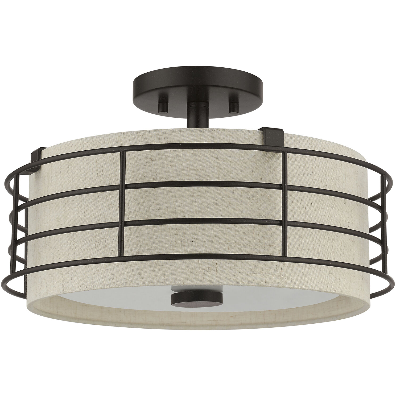 Blanchard 3 Light 15 inch English Bronze Semi Flush Mount Ceiling Light, Large