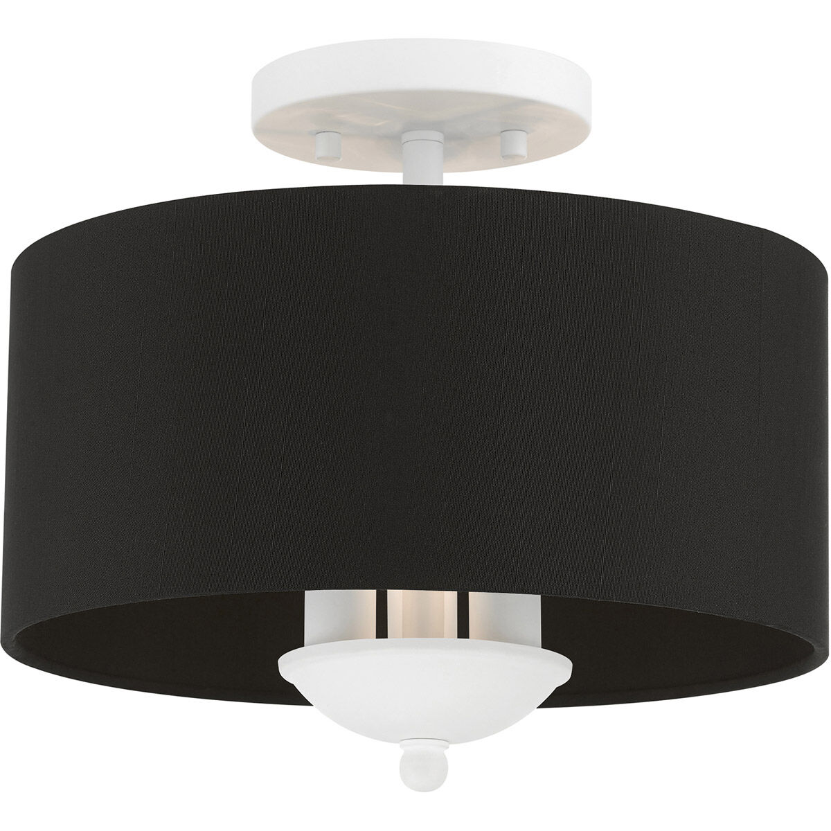 Huntington 3 Light 12 inch White Semi-Flush Mount Ceiling Light