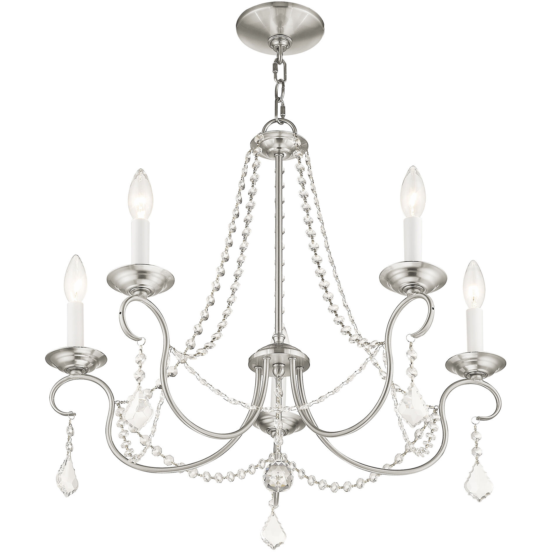 Pennington 5 Light 25 inch Brushed Nickel Chandelier Ceiling Light