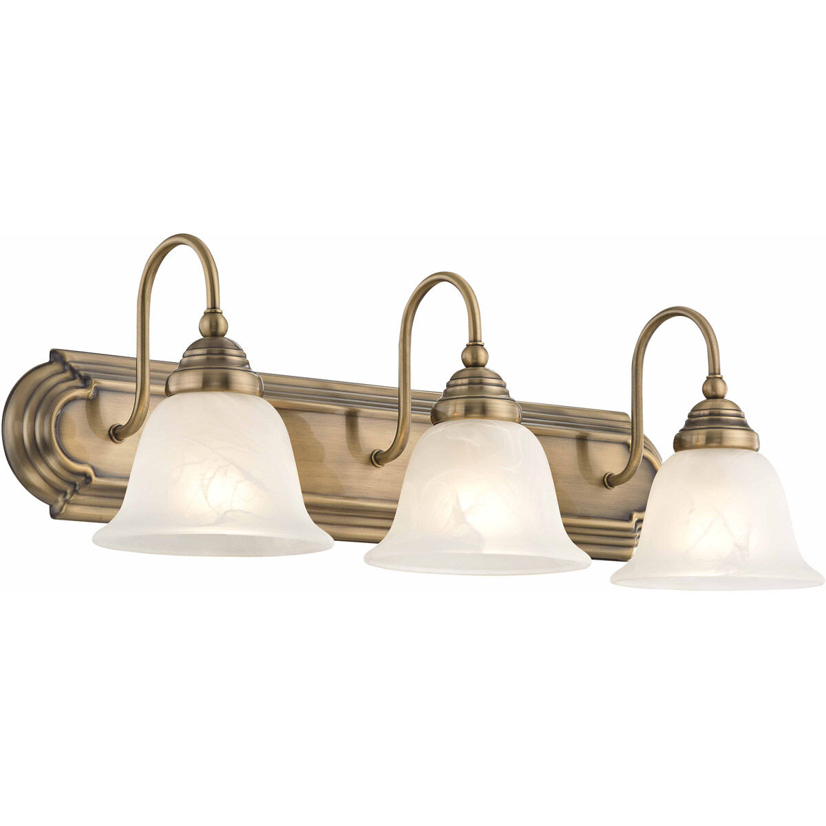 Belmont 3 Light 24 inch Antique Brass Bath Vanity Wall Light