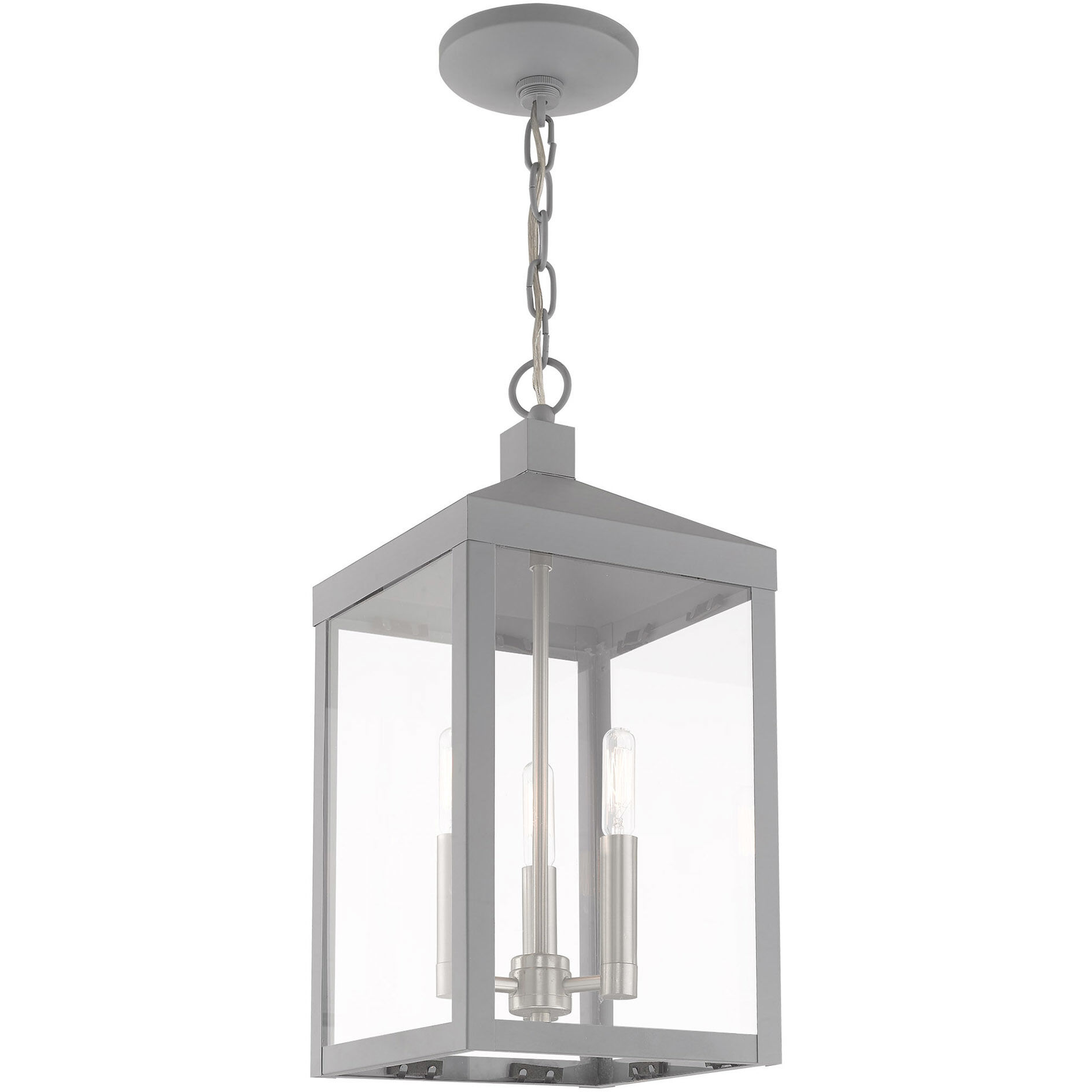 Nyack 3 Light 8.25 inch Nordic Gray Outdoor Pendant Lantern