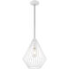 Geometric 1 Light 12 inch White Mini Pendant Ceiling Light