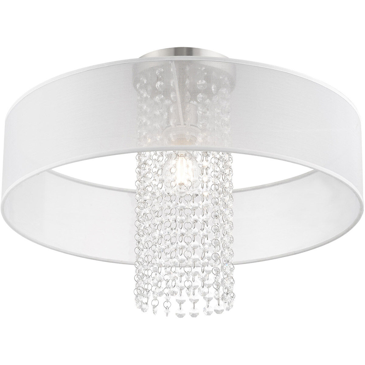 Bella Vista 1 Light 20 inch Brushed Nickel Semi-Flush Mount Ceiling Light