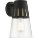 Covington 1 Light 7 inch Black with Soft Gold Finish Accents Outdoor Medium Wall Lantern Wall Light, Medium