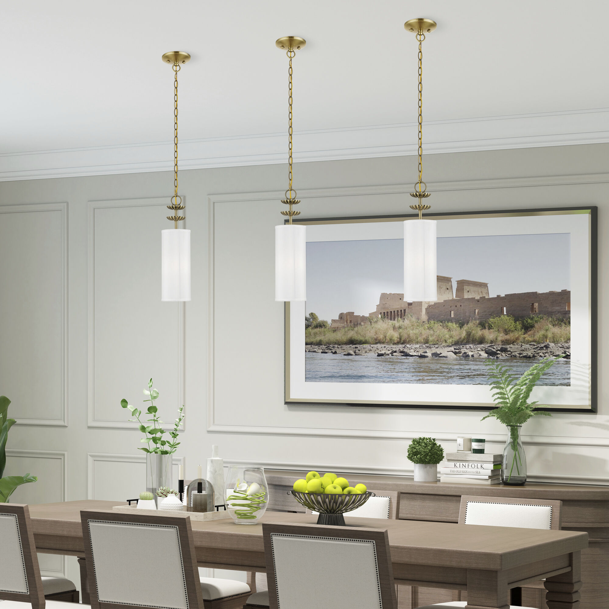 Brookdale 1 Light 5 inch Antique Brass Mini Pendant Ceiling Light