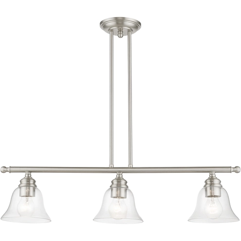 46487 Livex Lighting 46487-91 Moreland 3 Light 30 inch Brushed Nickel Linear ...