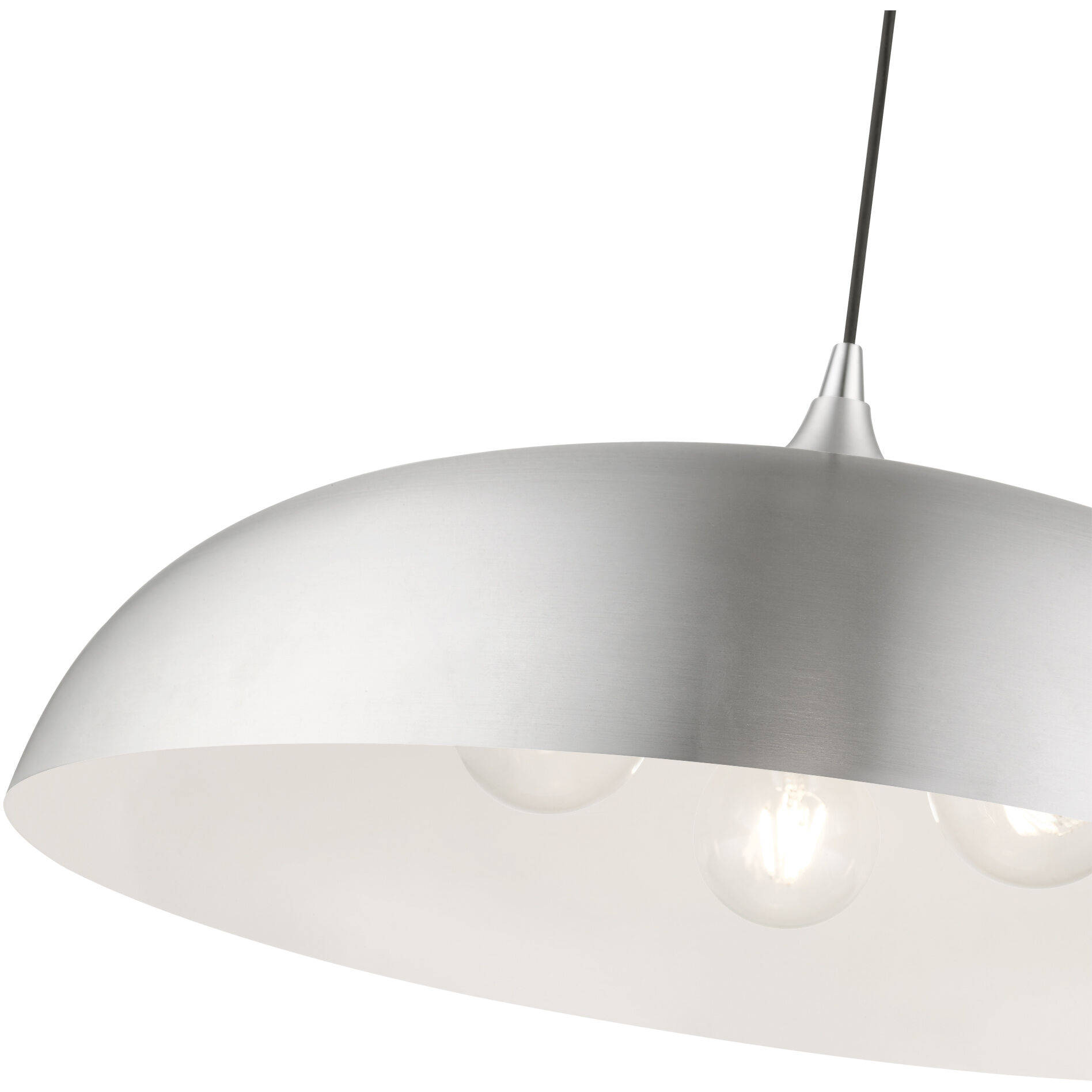 Amador 3 Light 23.75 inch Brushed Aluminum with Polished Chrome Accents Pendant Ceiling Light, Large