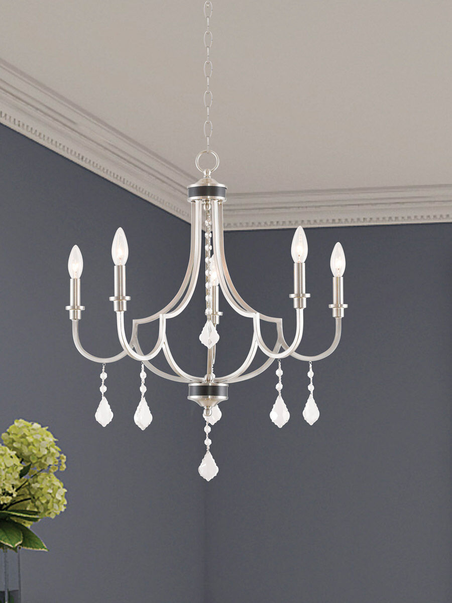 Glendale 5 Light 25 inch Brushed Nickel Chandelier Ceiling Light