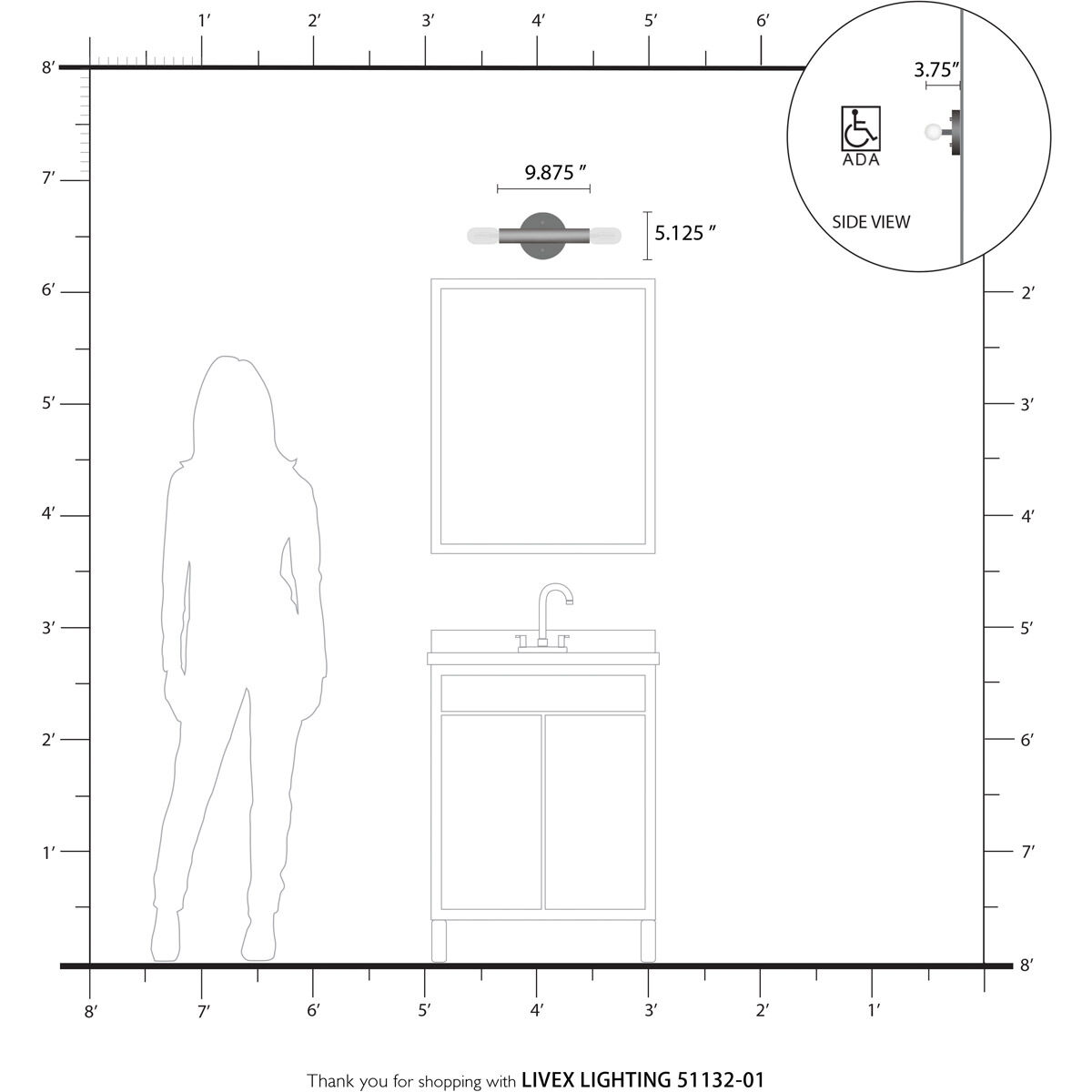 Copenhagen 2 Light 5 inch Antique Brass ADA ADA Wall Sconce Wall Light