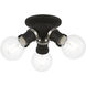 Lansdale 3 Light 7 inch Black with Brushed Nickel Accents Flush Mount Ceiling Light