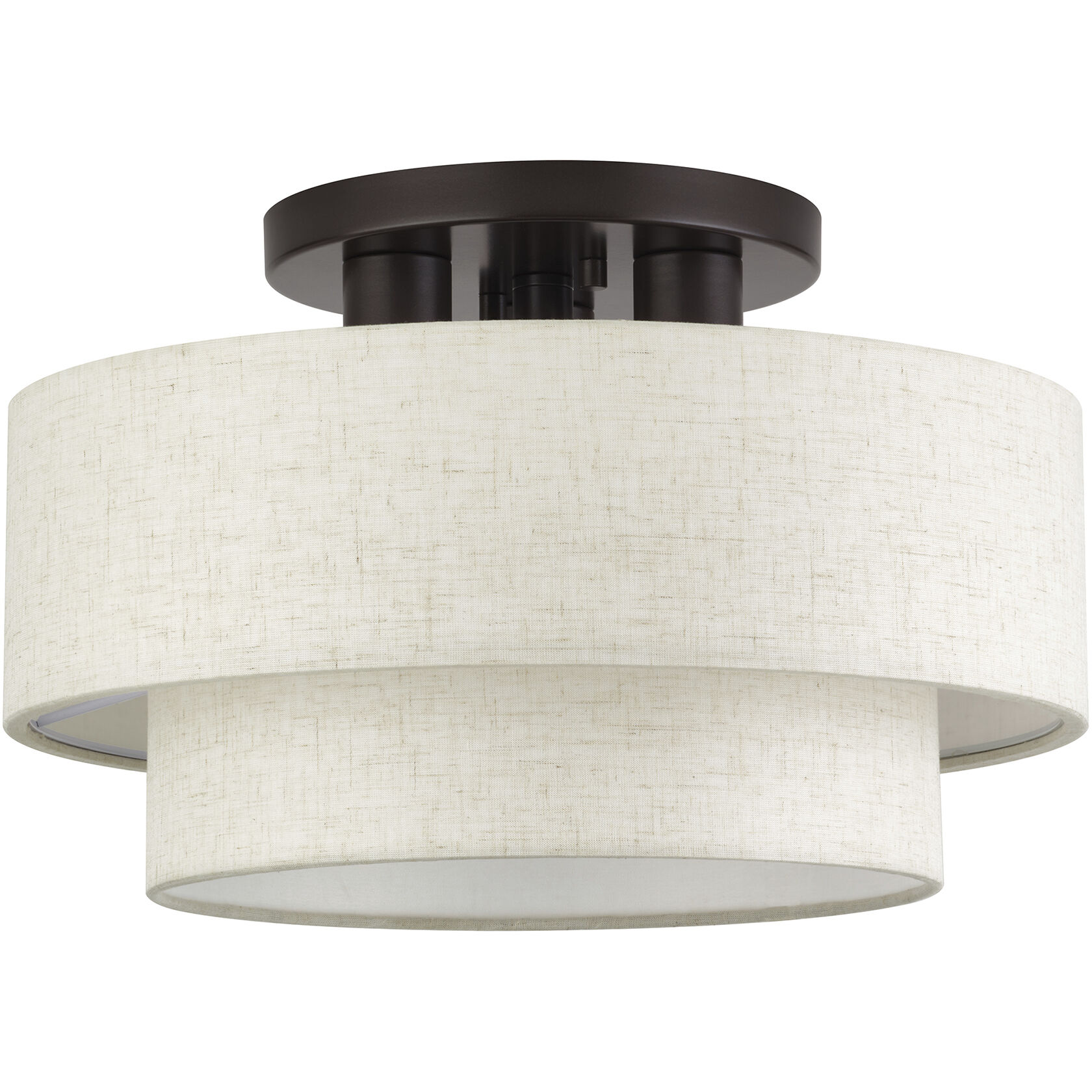 Manorwood 3 Light 15 inch English Bronze Semi Flush Mount Ceiling Light, Large