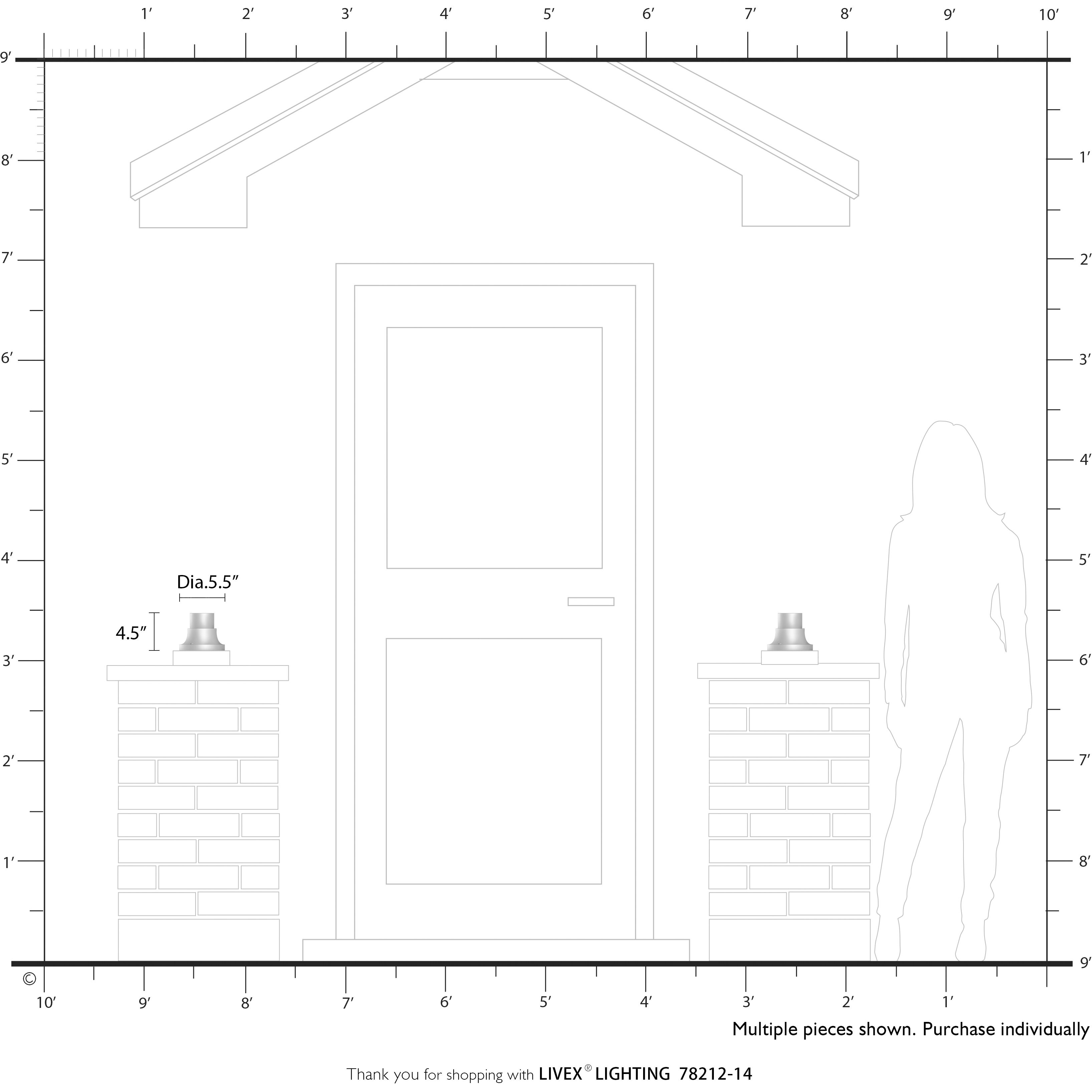 Allison 4.5 inch Textured Black Pier Mount Adapter