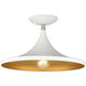 Waldorf 1 Light 14 inch White with Brushed Nickel Finish Accents Semi-Flush Ceiling Light