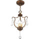Chesterfield 3 Light 10 inch Hand Applied Venetian Golden Bronze Convertible Mini Pendant/Ceiling Mount Ceiling Light