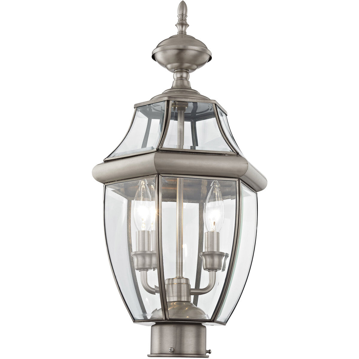 Monterey 2 Light 22 inch Brushed Nickel Outdoor Post Top Lantern