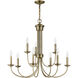 Estate 9 Light 30 inch Antique Brass Chandelier Ceiling Light