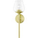 Willow 1 Light 6 inch Satin Brass Vanity Sconce Wall Light