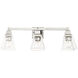 Mission 3 Light 25 inch Polished Chrome Vanity Sconce Wall Light
