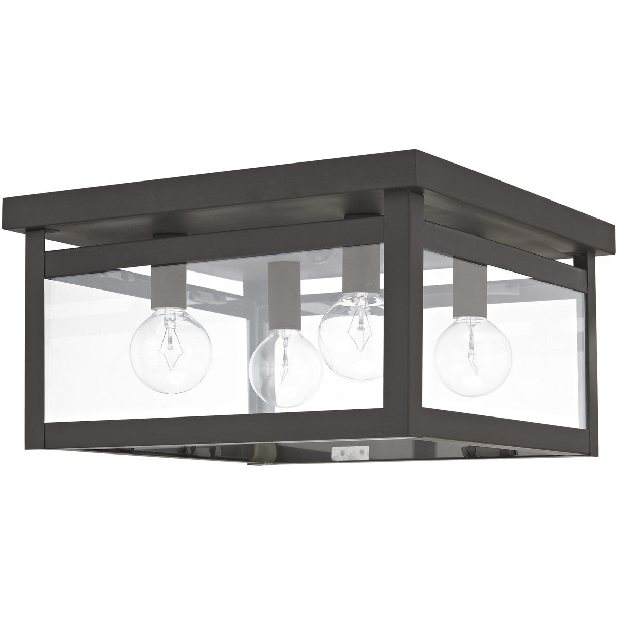 Milford 4 Light 11 inch Bronze Flush Mount Ceiling Light