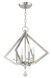 Diamond 4 Light 18 inch Polished Nickel Mini Chandelier Ceiling Light
