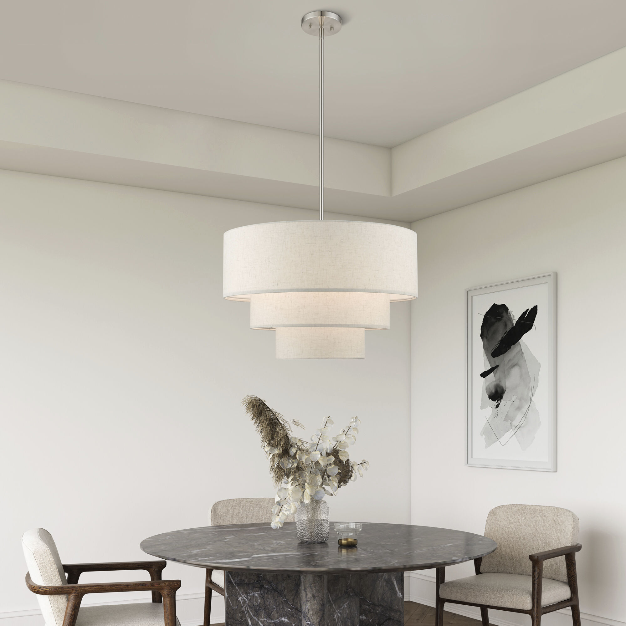 Gladstone 4 Light 23 inch Brushed Nickel Pendant Chandelier Ceiling Light