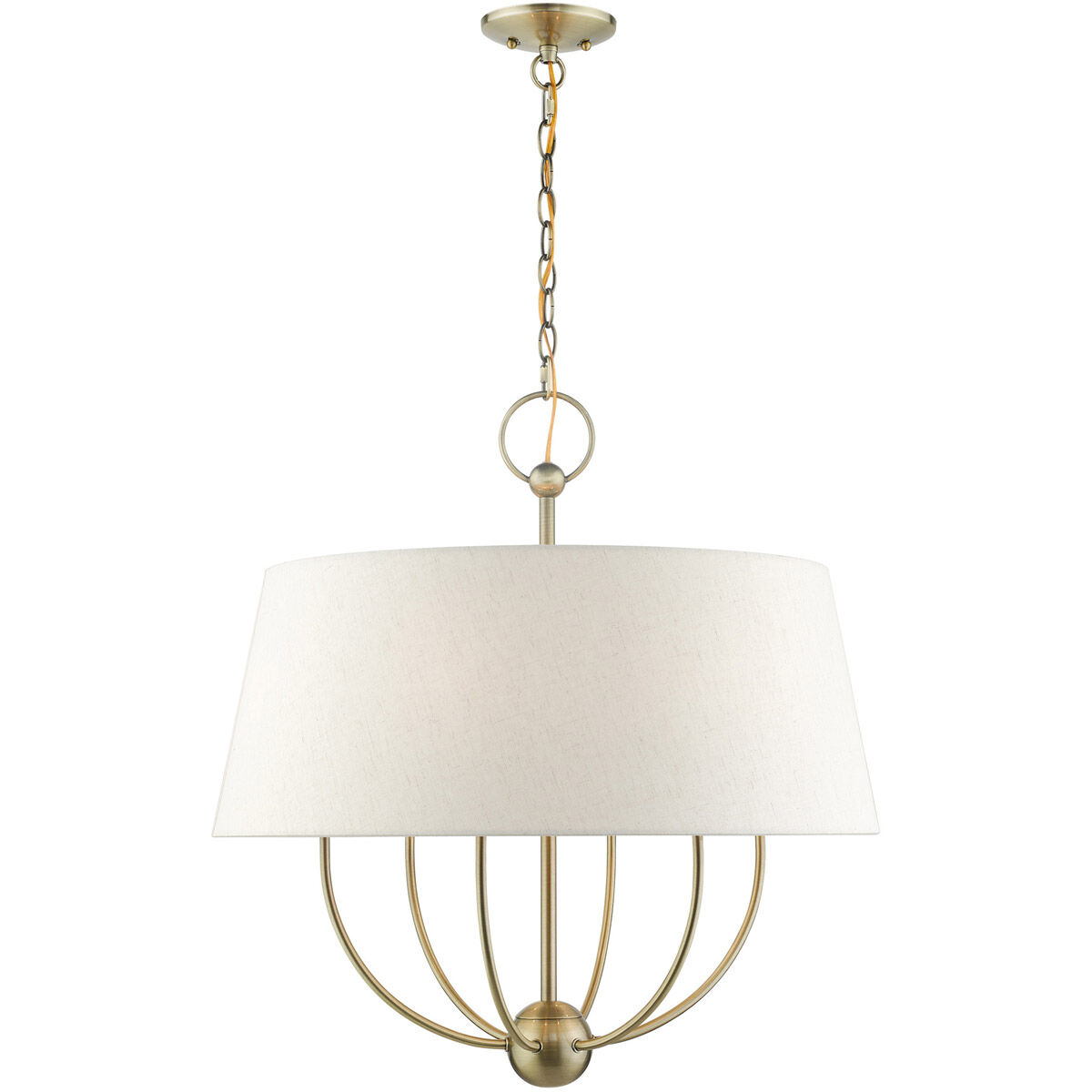 Cartwright 6 Light 24 inch Antique Brass Pendant Chandelier Ceiling Light