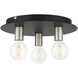Hillview 3 Light 14 inch Black Flush Mount Ceiling Light