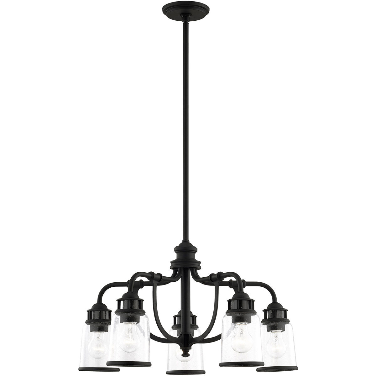 Lawrenceville 5 Light 24 inch Black Chandelier Ceiling Light
